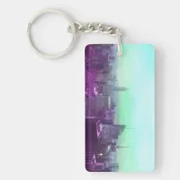 Dreamy Bokeh NYC Manhattan Skyline Keychain