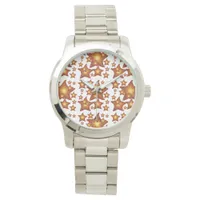 Shining Starfish - monogram orange design Watch