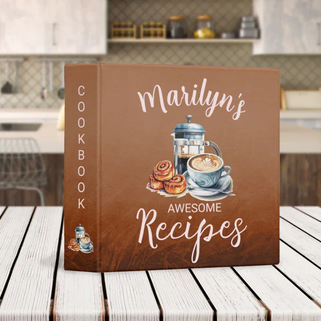 Coffee themed recipes 3 ring binder