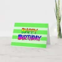 Happy Birthday Card, gender neutral green Cupcake Card