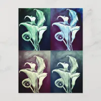 Calla Lilly Modern Vintage Retro Pattern Postcard