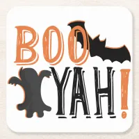 cute booyah halloween square paper coaster