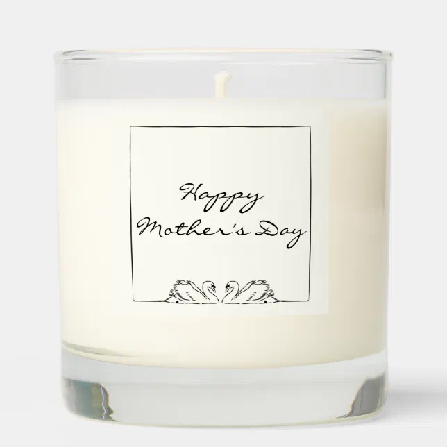 Simple Chic Modern Handwritten Swan Mother's Day   Scented Candle