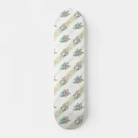 Vintage Rose Pattern - Skateboard