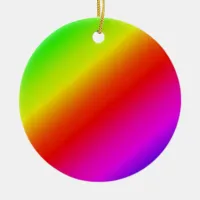 Colorful Rainbow Gradient Diagonal Blend Ceramic Ornament