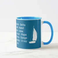 Captains Mug Phonetic Alphabet Ship Boat Sailing