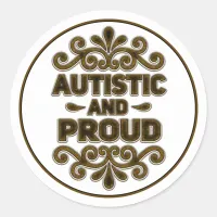 Autistic and Proud Vintage Classic Round Sticker