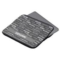 Italian Restaurant Pizza Names Typography Laptop Sleeve