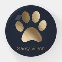 Gold Paw Print Paperweight