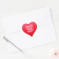 Valentine's Day SWAK Red Heart Personalized Heart Sticker