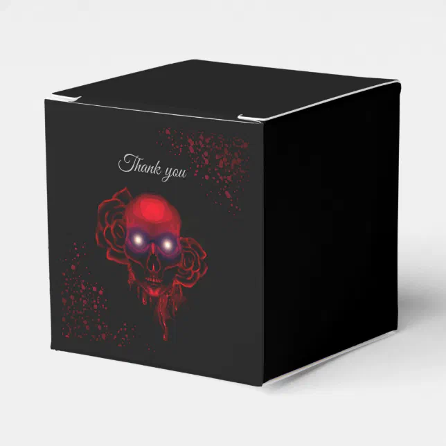 Scary floral dark moody gothic skull halloween favor boxes