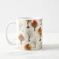 Simple Fall Trees Print Autumn Aesthetic Coffee Mug