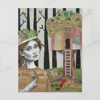 Adorable Princess and a Treehouse Collage Postcard