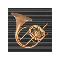 Vintage Horn Brass Musical Instrument Elegant Metal Print