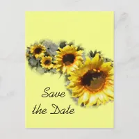 Row of Sunflowers Wedding Save the Date Announcement Postcard