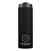 Black Minimalist Custom Logo Professional Branding Thermal Tumbler