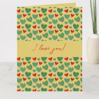 Red & Green Hearts Card