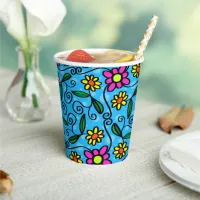 Abstract Floral Paper Cups