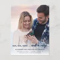 Beach Photo Engagement Announcement Postcard