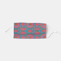 Teal Pink & Red Stylish Mosaic Geometric Pattern