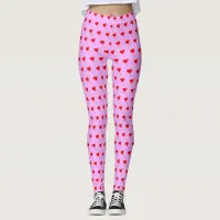 Red Heart Balloons Chic Purple Valentines Birthday Leggings