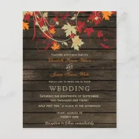 Budget Barn Wood Rustic Fall Wedding invitations