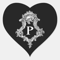 P Monogram Initial Heart Sticker