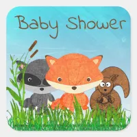 Baby Shower Animal Woodland Creature Sticker