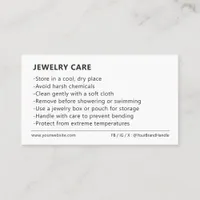  Minimalist Jewelry Care Package Insert Card