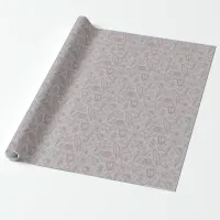 Simple Pink Floral on Grey | Wrapping Paper