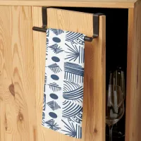 Caribbean Tribal Mudcloth: White, Navy Blue Kitchen Towel