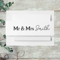 Minimal Mr & Mrs Invitation Belly Band