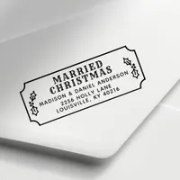 Married Christmas Newlywed Holiday Return Address Self-inking Stamp