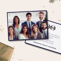 Professional Full Photo Business Logo Foil Holiday Card