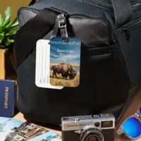 Bison Grazing by the River Luggage Tag