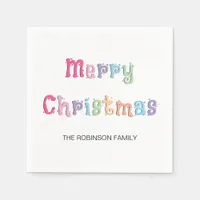 Fun Merry Christmas Multicolor Paper Napkins