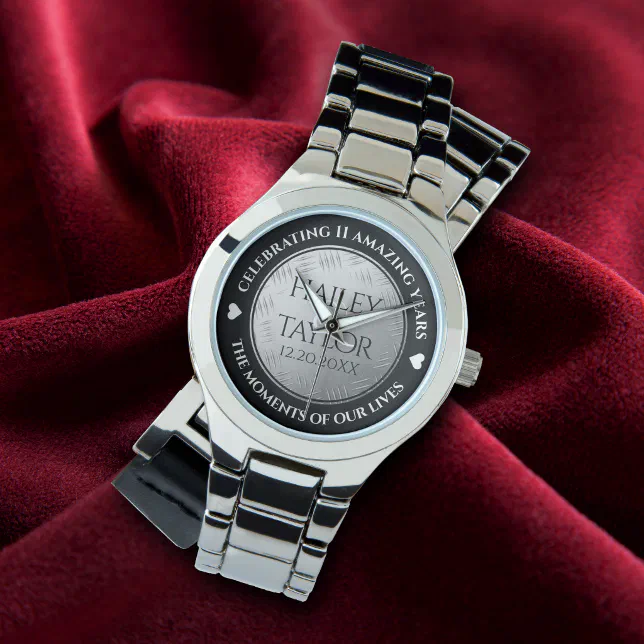 Elegant 11th Steel Wedding Anniversary Watch