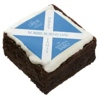 Eat Drink and Toast Robbie Burns Scottish Flag Brownie