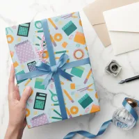 School Items Pattern Wrapping Paper