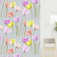 Elegant Vibrant Watercolor and Ink Tulips Wallpaper