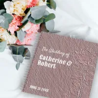 Vintage Embossed Rose Gold Foil Wedding Guest Book