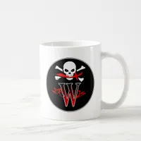 Jolly Roger W Monogram Initial Coffee Mug