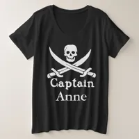 Personalized Pirate Captain Plus Size T-Shirt