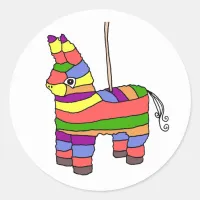 Rainbow Llama Pinata Classic Round Sticker