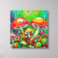 Watercolor Abstract Mushrooms  Canvas Print