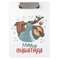 Lazy Sloth Christmas  Clipboard