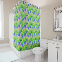 Aloe Vera Plants Pattern Textile Shower Curtain