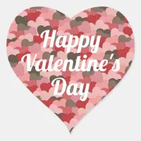 Fun Valentines Day Paper Hearts Pattern Heart Sticker