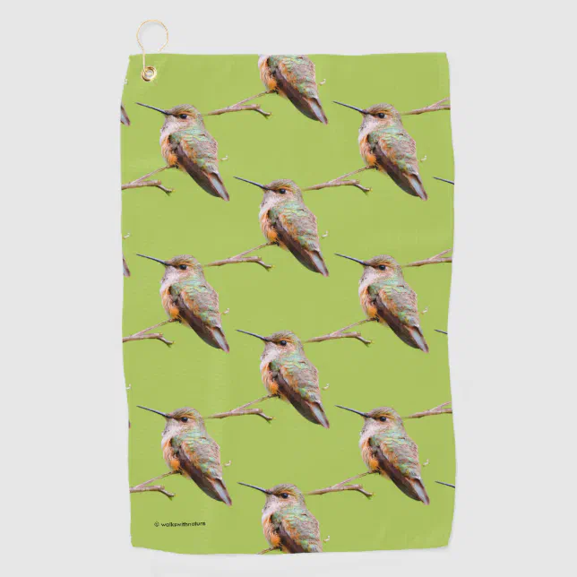 Rufous Hummingbird on California Lilac Branch Golf Towel
