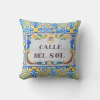 Calle Del Sol Street of the Sun Mediterranean Tile Throw Pillow